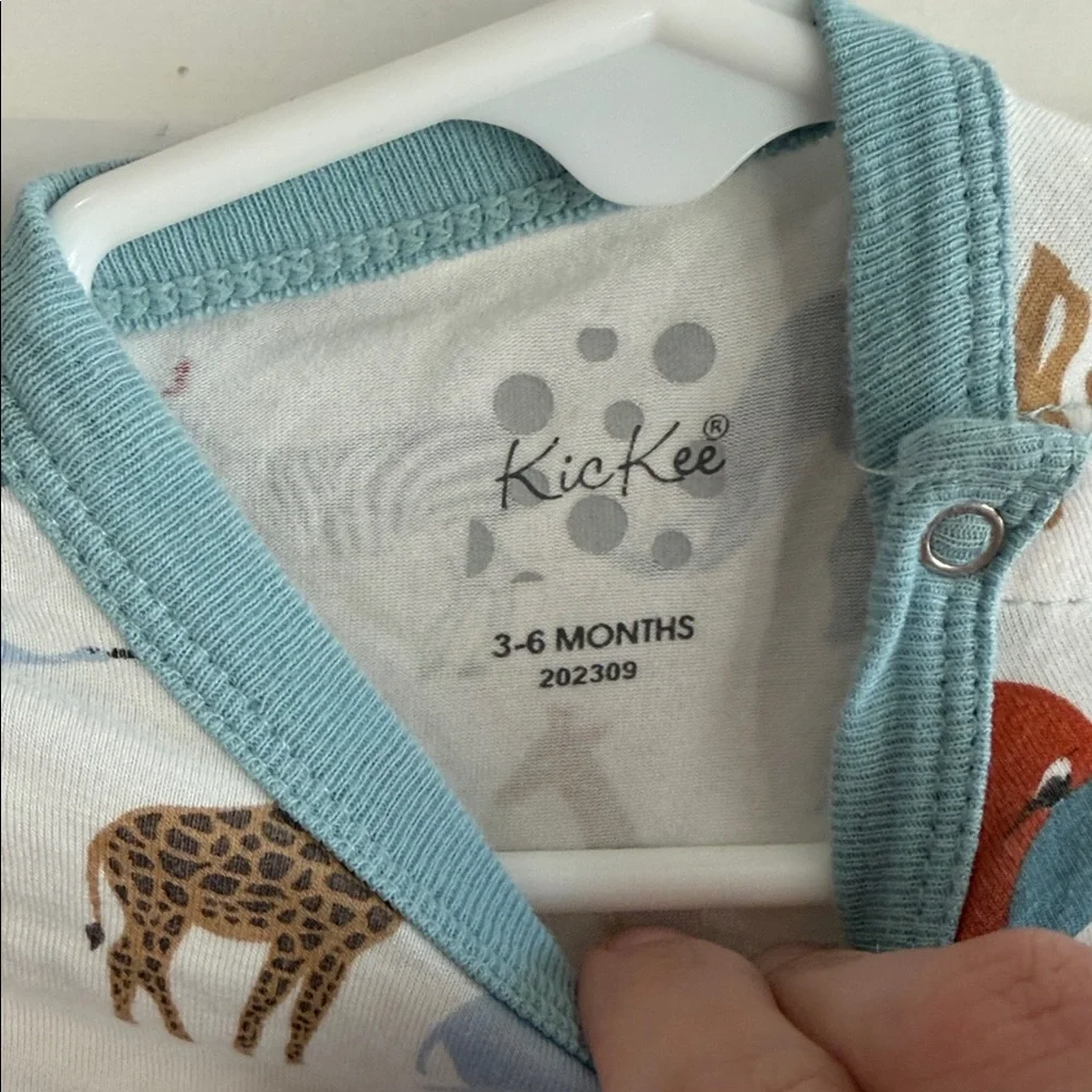 Kickee Pants Safari Animal Print Bodysuit - Blue and Brown - Picture 3 of 5